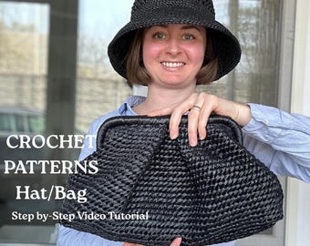 Häkelanleitung Bundle 2 Häkelanleitungen für Tasche und Mütze. Häkelanleitung Knödelbeutel. Anfänger Hut Schnittmuster