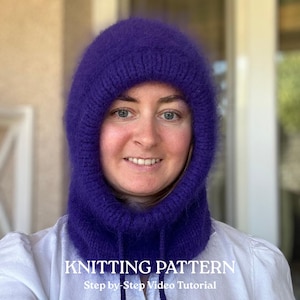 Knitting Winter Hood PDF Pattern. Knitting Pattern Hood - Balaclava. Balaclava Knitting Pattern. Knit hood pattern Balaclava