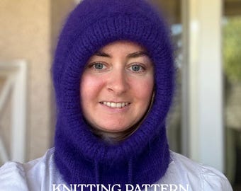 Knitting Winter Hood PDF Pattern. Knitting Pattern Hood - Balaclava. Balaclava Knitting Pattern. Knit hood pattern Balaclava