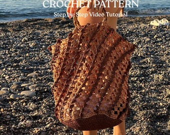 Raffia Crochet Bag Pattern – Boho Summer Bag PDF + Video Tutorial, Instant Download