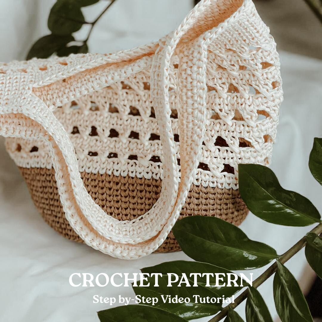 Crochet Raffia Bag Pattern – Easy PDF Tutorial With Video, Summer ...
