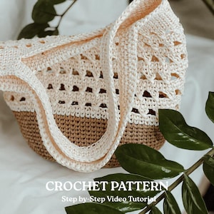 Raffia bag pattern, Crocheted Raffia Bag pattern, Crochet Tote Bag PATTERN