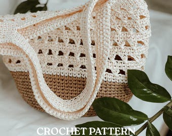 Crochet Raffia Bag Pattern – Easy PDF Tutorial with Video, Summer Accessory, Instant Download