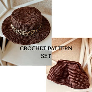 Crochet Raffia Bag & Sun Hat PDF Pattern Bundle – DIY Summer Accessories, Instant Download