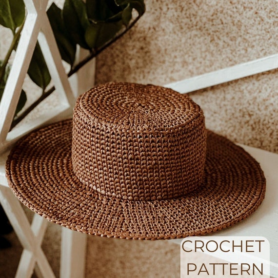 Buy CROCHET PATTERN. Boater Hat Pattern. Raffia Sun Hat Women Online in  India 