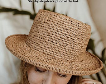 Wzór na szydełkowy kapelusz typu bucket hat. Pobierz PDF. Kapelusz panama damski.