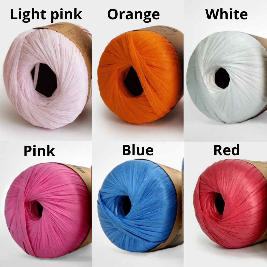 Natural raffia straw yarn/ Paper Yarn/ FibraNatura yarn/ Etsy