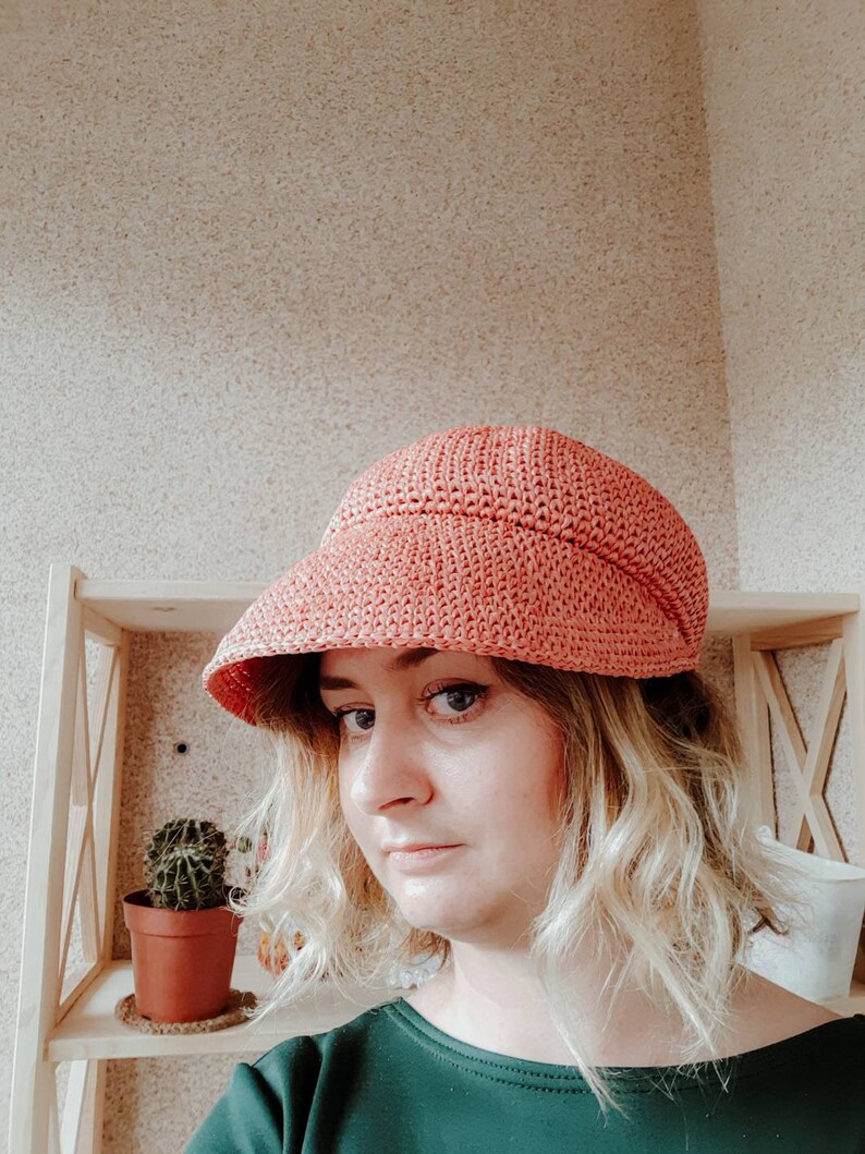 Straw raffia handmade beach visor Raffia summer hats Raffia visor Visor UV Protection Hat Cap