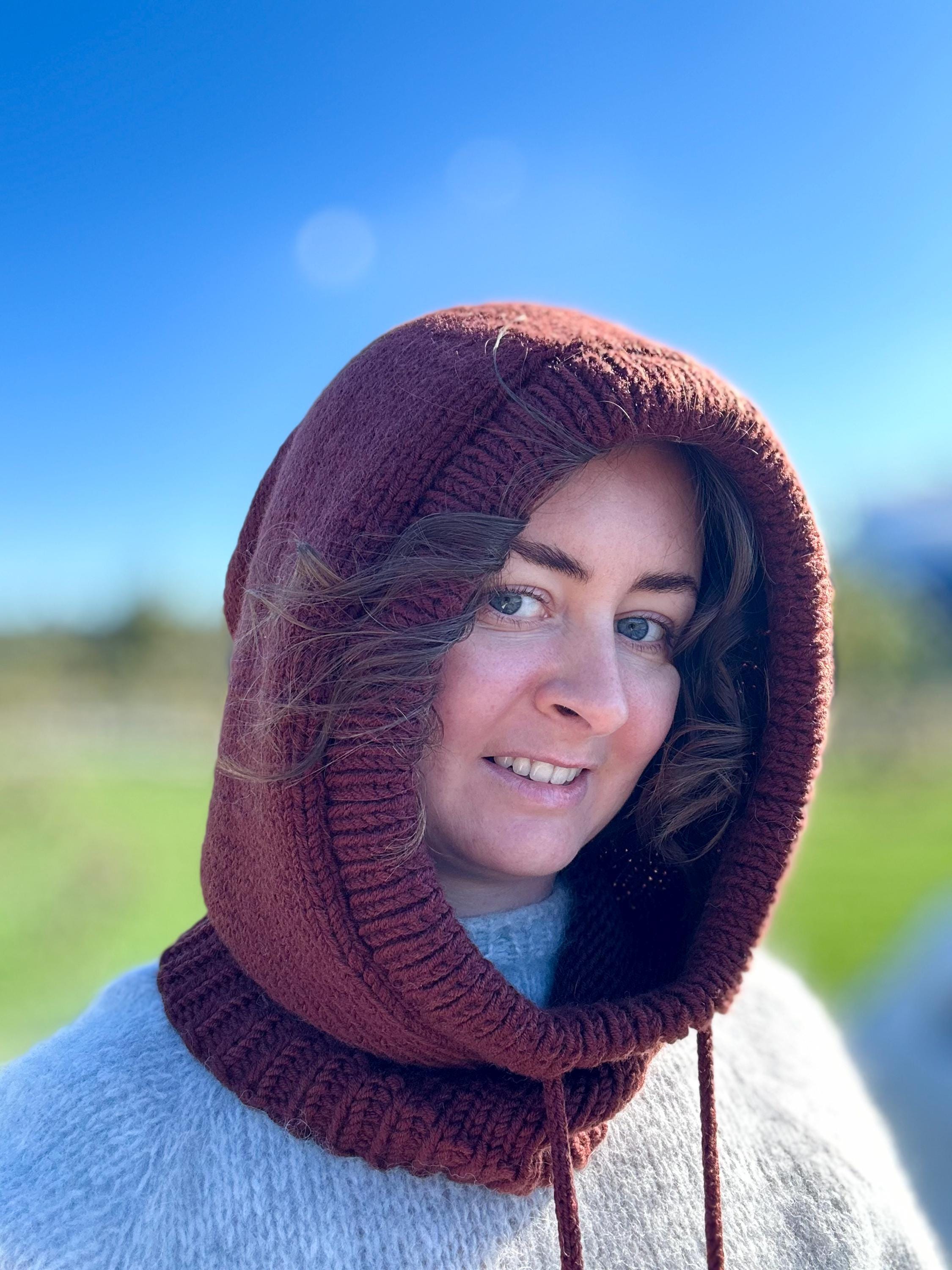 【YOURNUS】Mori Eyelet Hood Knit Hood Pattern. Beginner Friendly Knitting Hood Merino. Warm