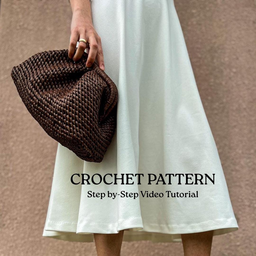 Crochet Pattern Dumpling Bag Size L and English Video Tutorial