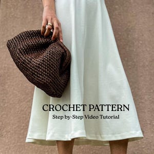 Crochet pattern dumpling bag Size L and M . English Video Tutorial PDF pattern. Cloud Bag for 8 & 10  Clasp