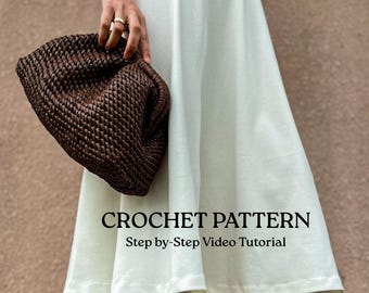 Crochet pattern dumpling bag Size L and M . English Video Tutorial PDF pattern. Cloud Bag for 8 & 10  Clasp
