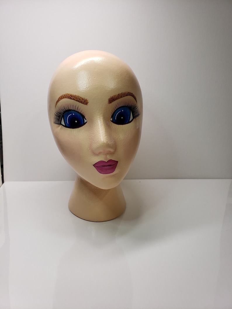 Mannequin Head, Painted Styrofoam Head, Wreath Embellishment, Painted