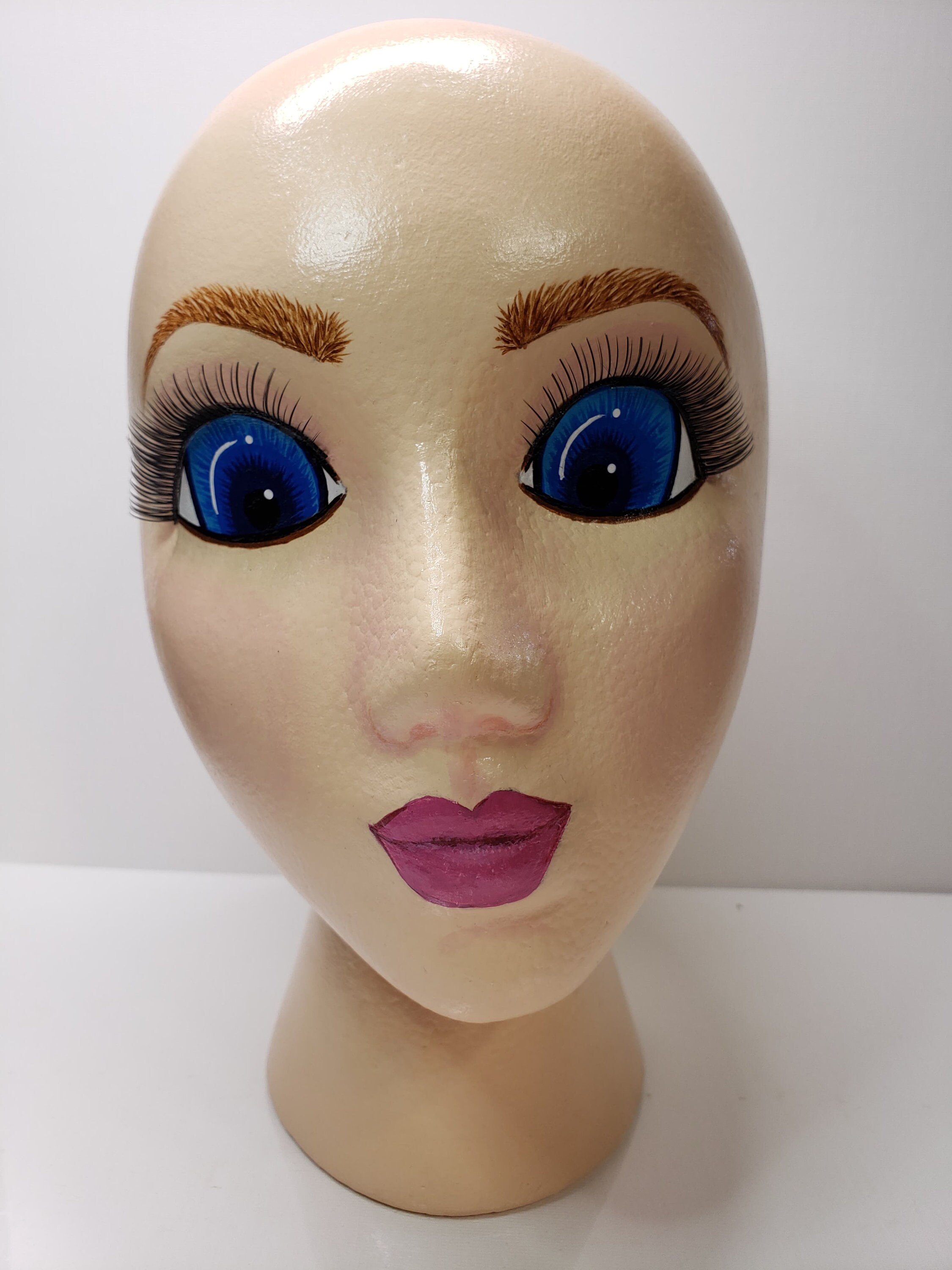 Mannequin Head, Painted Styrofoam Head, Wreath Embellishment, Painted