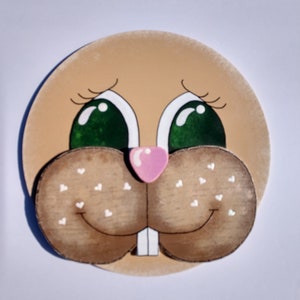 Handgeschilderd houten bord Bruine Konijn Pasen Lente Krans Deur Muur Decor Vakantie Decor Handgemaakt