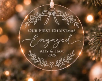 Engaged Christmas Ornament Our First Christmas Engaged Ornament Personalised Engagement Gift