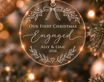 Engaged Christmas Ornament Our First Christmas Engaged Ornament Personalised Engagement Gift