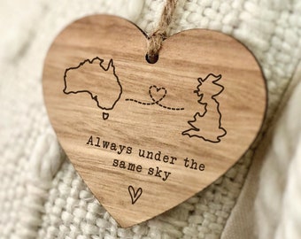 Always Under The Same Sky Personalised Australian Themed Friendship Long Distance Relationship Friend Moving Gift Miles Apart Ornament 05