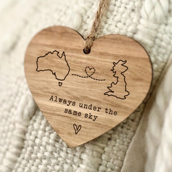 Always Under The Same Sky Personalised Australian Themed Friendship Long Distance Relationship Friend Moving Gift Miles Apart Ornament 05