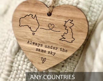 Always Under The Same Sky Personalised Australian Themed Xmas Friendship Long Distance Relationship Friend Moving Gift Christmas Ornament 05