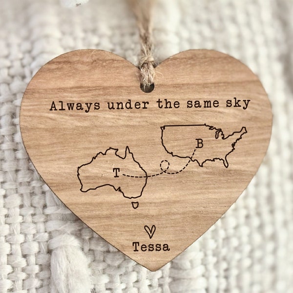 Always Under The Same Sky Personalised Gift Australian Themed Friendship Long Distance Relationship Australia Map Moving Away Gift 04