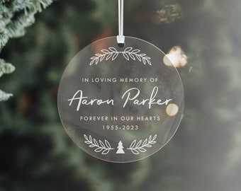 In Loving Memory Of Christmas Ornament Acrylic Engraved Keepsake Memorial Ornament Sympathy Gift Personalised Remembrance Gift Custom Xmas