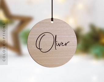 Personalised Christmas Ornament Custom Wooden Christmas Tree Decoration Custom Name Wooden Christmas Decor Tree Decorations Engraved Xmas