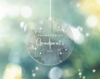 Promoted To Grandparents Christmas Ornament Keepsake Grandparent Gift Engraved Ornament Pregnancy Announcement Baby Announcement Ornament