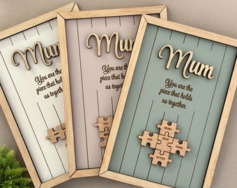 Mothers Day Puzzle Sign Mum You Are The Piece That Holds Us Together Custom Mothers Day Gift Personalised Gift For Mum Nanna Grandma Present