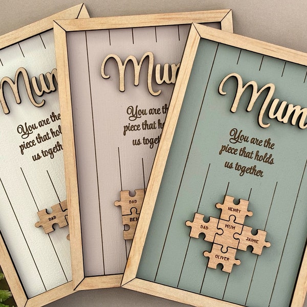 Mothers Day Puzzle Sign Mum You Are The Piece That Holds Us Together Custom Mothers Day Gift Personalised Gift For Mum Nanna Grandma Present