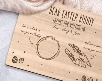 Personalised Easter Bunny Tray Easter Bunny Board Bunny Treat Board Engraved Easter Treat Board Easter Custom Wooden Easter Plate