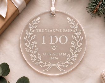 First Christmas Married Ornament Our First Christmas Ornament The Year We Said I Do Newlywed Gift