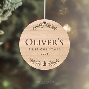 Clear Acrylic Christmas Ornament Personalised First Christmas Gift Baby Decor Engraved Xmas Glass Look Christmas Bauble Custom Ornament 36 image 3
