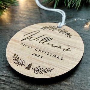 custom Christmas ornament baby first Christmas.