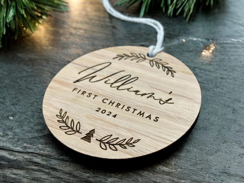 custom Christmas ornament baby first Christmas.