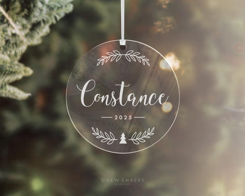 Custom Christmas Ornament Personalized Christmas Ornament Family Gift Idea Clear Acrylic Mirrored Acrylic Christmas Gift Tree Decoration