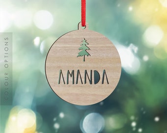 Custom Name Christmas Ornament Personalised Christmas Ornament Name Personalised Christmas Gift Wooden Tree Decoration Bauble Decor Gift