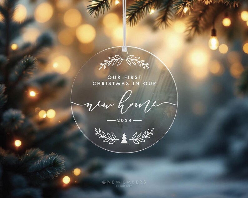 Our First Christmas Ornament Personalised Christmas Ornaments Housewarming Gifts First Home Christmas Decor Wooden Christmas Bauble Date