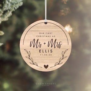 Our First Christmas Ornament Personalised Christmas Ornament Mr and Mrs Gifts Married Couple Newlywed Gift Married Christmas Keepsake 49