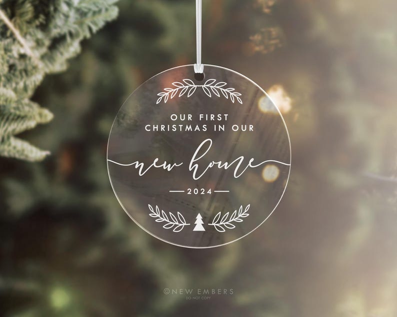 Our First Christmas Ornament Personalised Christmas Ornaments Housewarming Gifts First Home Christmas Decor Wooden Christmas Bauble Date