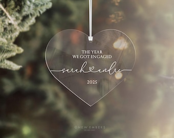 The Year We Got Engaged Ornament Personalised Engagement Gift Engraved Acrylic Xmas Decoration Custom Engaged Couple Keepsake Bauble 84