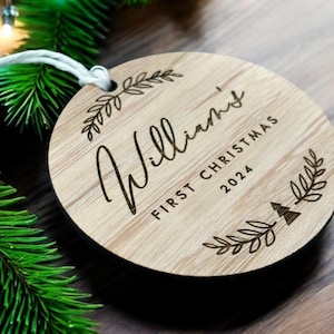 custom first Christmas engraved ornament