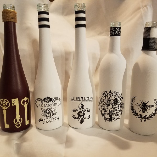 Decorative Wine Bottles Etsy