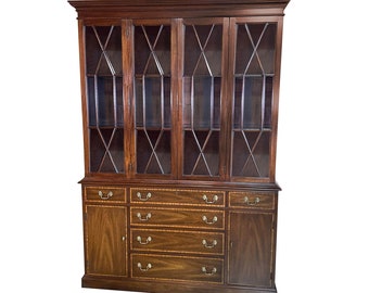 NVIN0287 Vintage Henkel Harris Two Piece China Closet