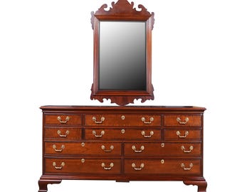 NVIN0503 Vintage Councill Triple Dresser and Mirror