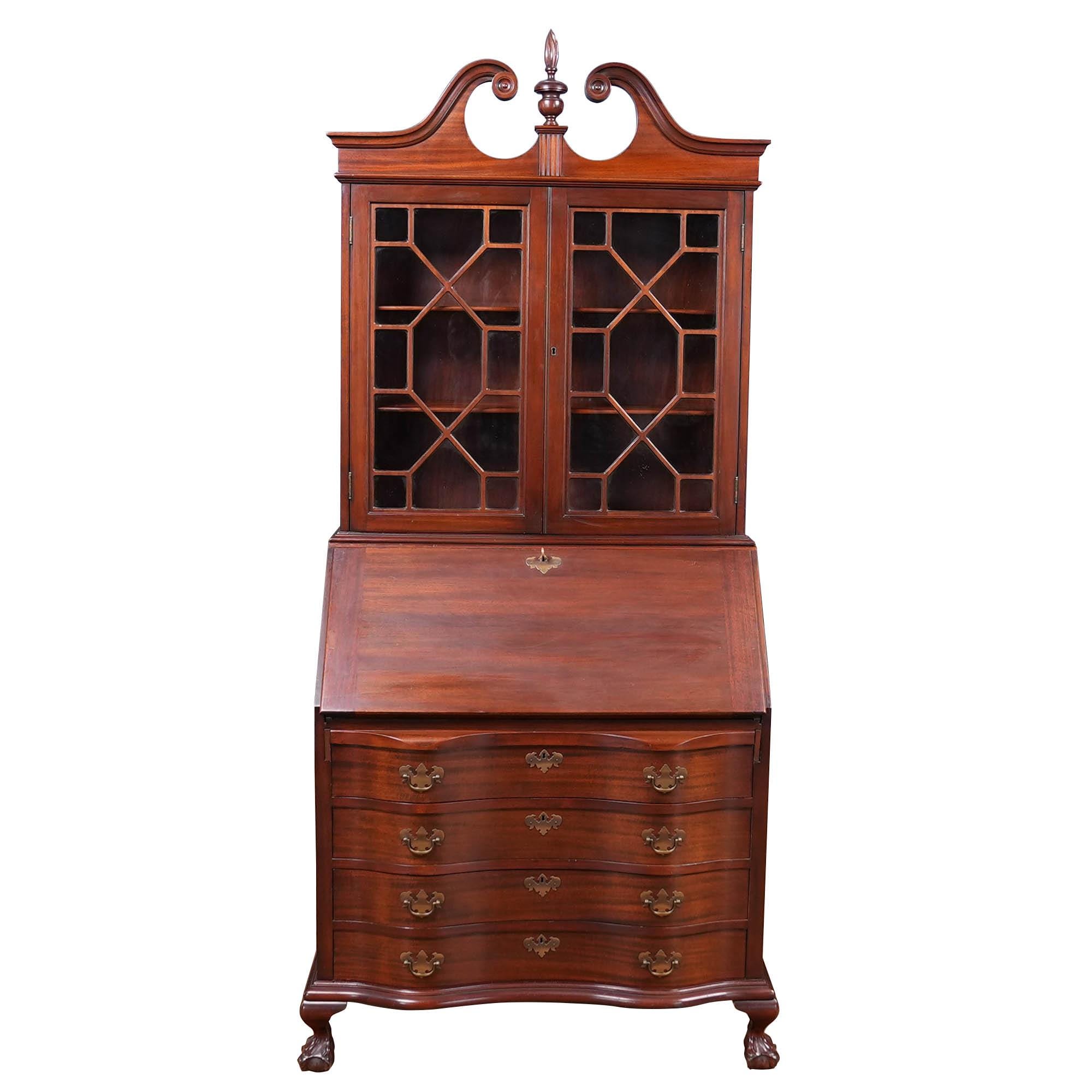 NVIN0518 Vintage Mahogany Secretary Desk
