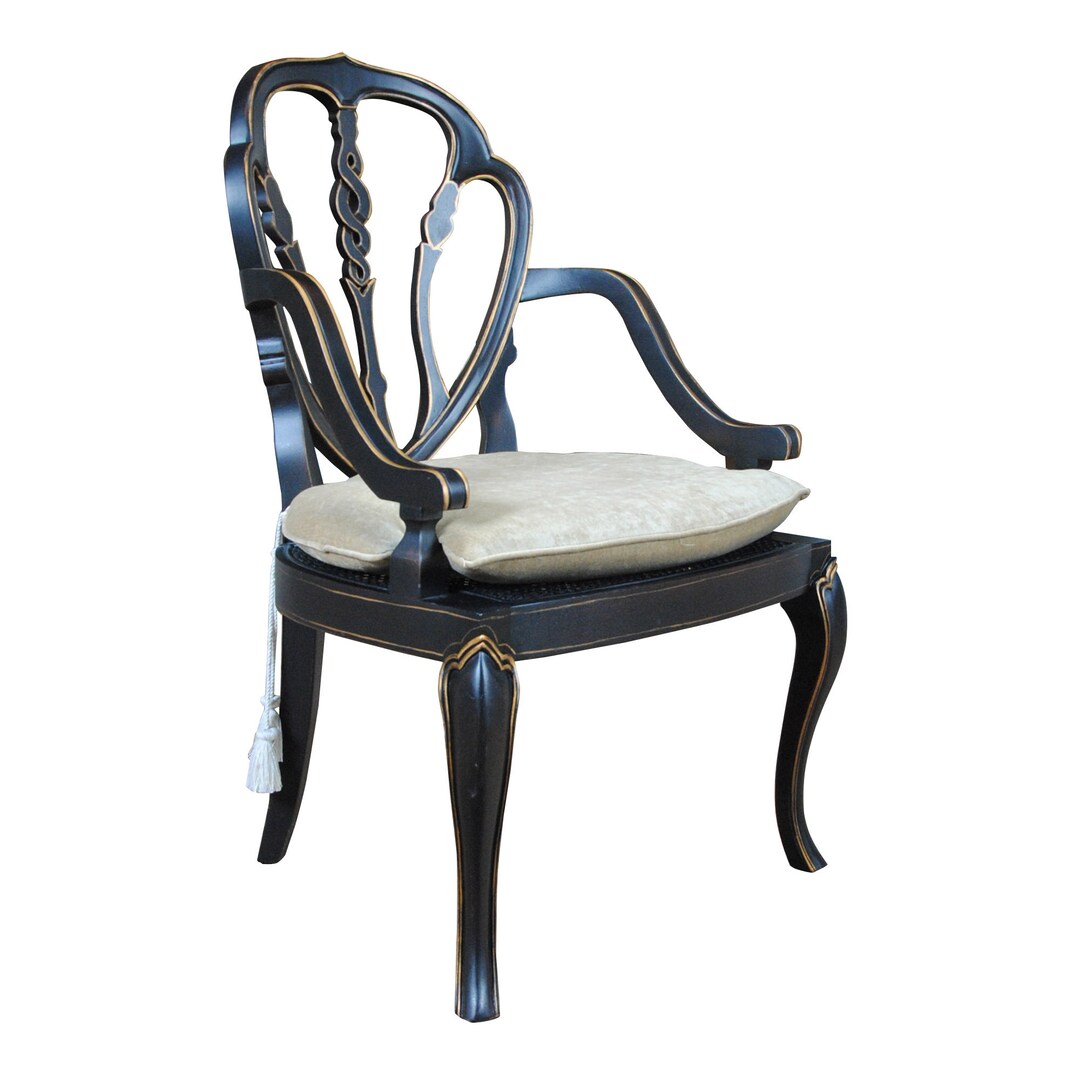 NVIN0310 Vintage Painted Chair With Cane Seat Etsy