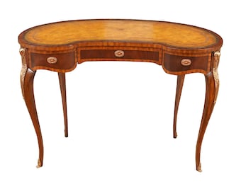 NVIN0618 Vintage Maitland Smith Kidney Shaped Desk