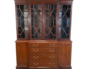 NVIN0348 Vintage Henkel Harris Two Piece Breakfront