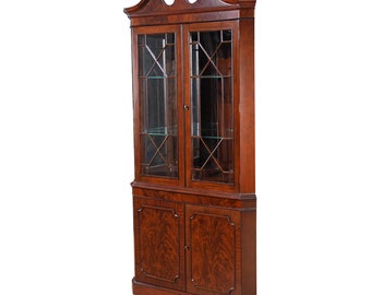 NOC010 Large Mahogany Corner Cabinet